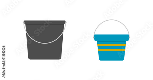 Close up of bucket and handle, suitable for gardening, household, construction, DIY, farming, carrying, and storage concept designs.