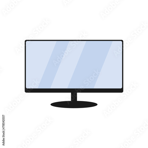 Computer monitor with a flat screen suitable for office, technology, programming, coding, designing, gaming, and online communication concepts.