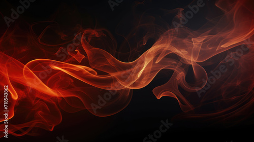 Abstract Red Smoke on Black Background