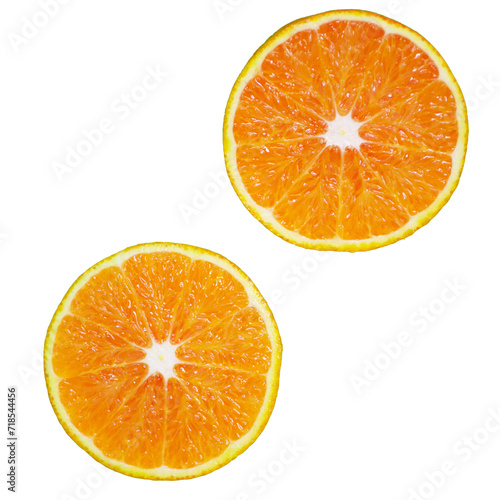 slice of orange isolated no background