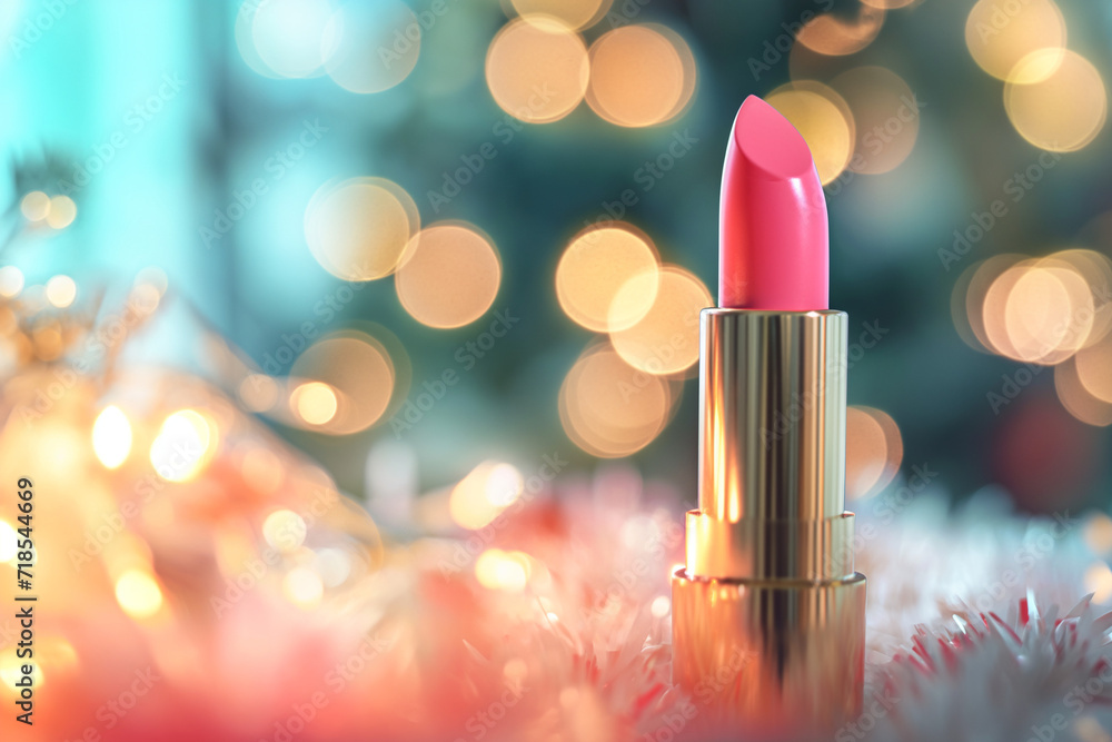 Pink lipstick on blur background Pink lipstick on blur background