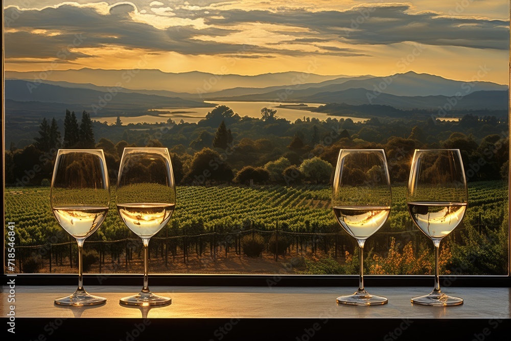 Wine tasting in the Napa Valley, California. - obrazy, fototapety, plakaty 