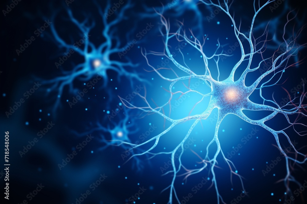 A blue background with the words neuron A blue background with the words neuron