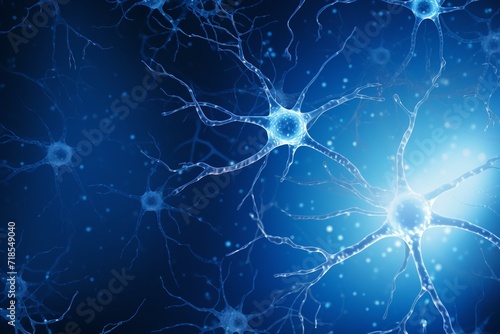 A blue background with the words neuron