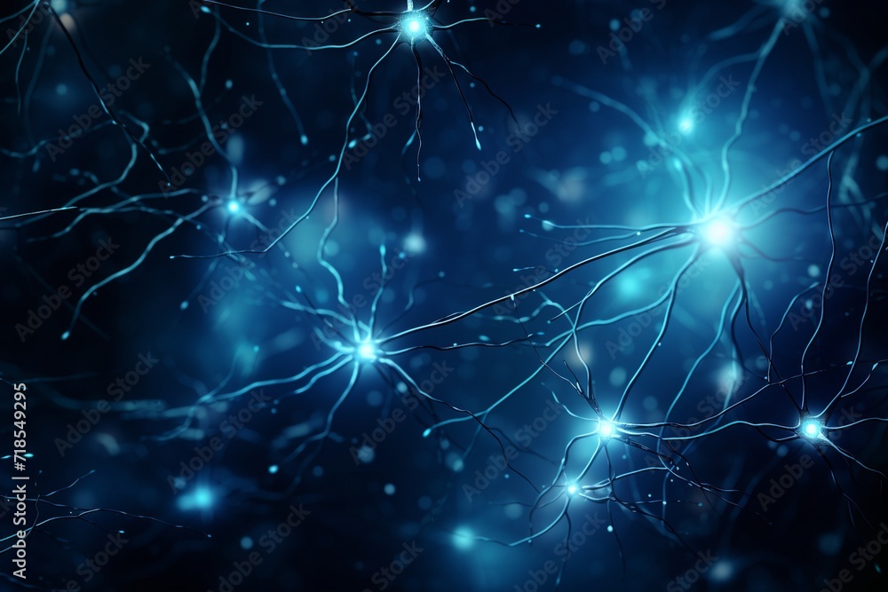 A blue background with the words neuron A blue background with the words neuron