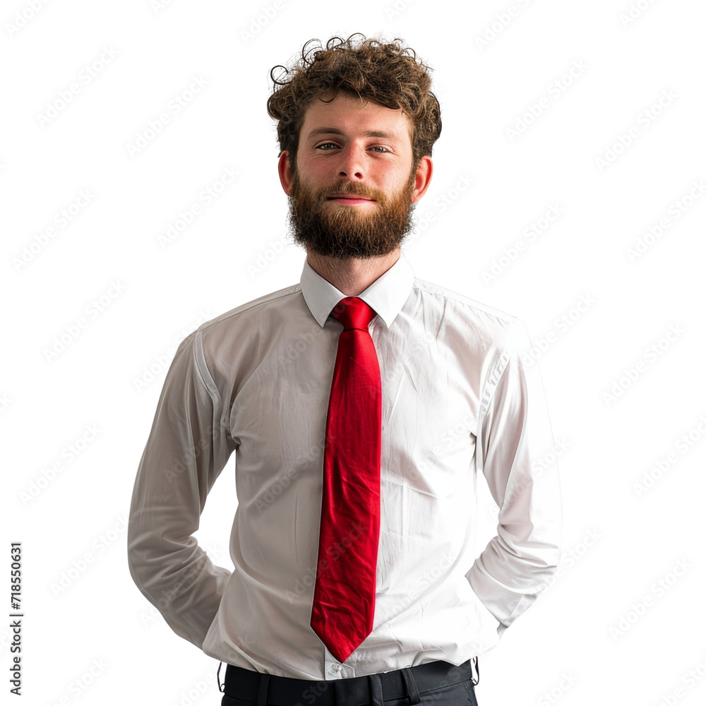 Bearded Man With Red Tie Bearded Man With Red Tie