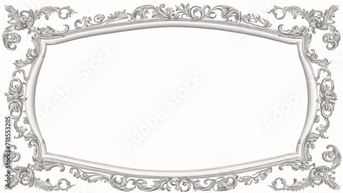 an ornate ornate frame with a white background