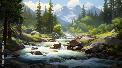  Amazing mountain stream in a wilderness setting