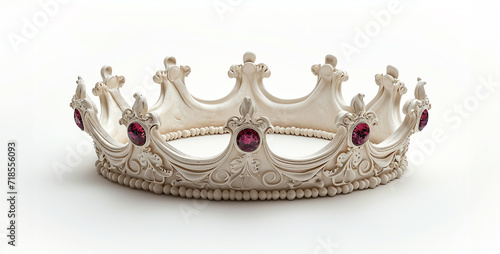 Crown isolated on a white background. 3d render image.low key image of beautiful queen/king crown. 3d rendering