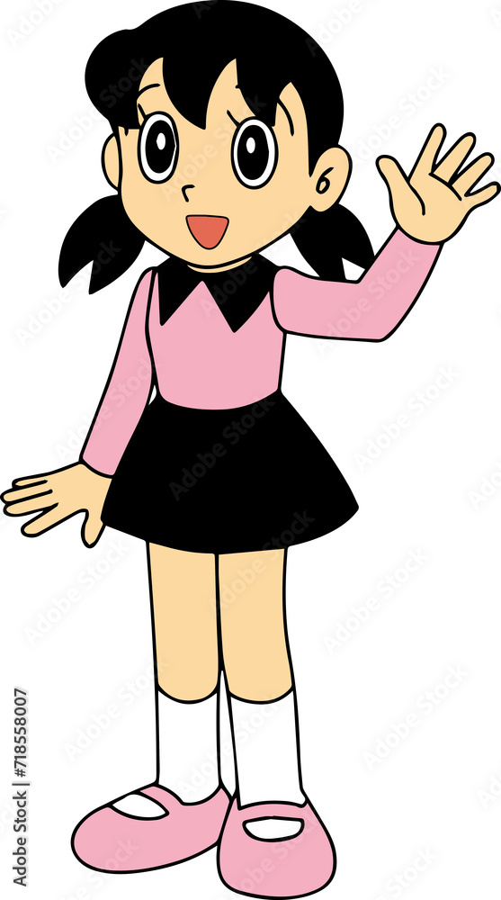 Japanese girl, Shizuka Cartoon, Shizuka Character, Cartoon Shizuka