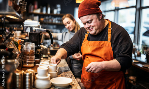 Inclusive Caf   Employing Young Man with Down Syndrome as Barista