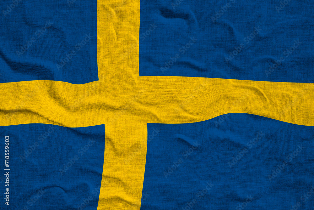 National Flag of Sweden. Background with flag of Sweden. National Flag of Sweden. Background with flag of Sweden.