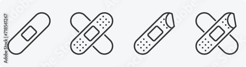 medical plaster vector icons, Adhesive plaster icon collection. Plaster icon set on black and white design.