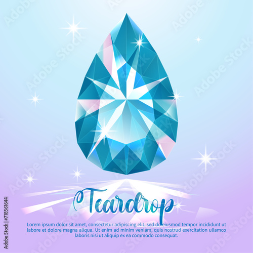 Blue water drop card, suitable for greetings, sales, invitations, posters