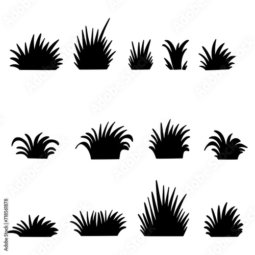 Isolated Grass on the white background. Grass silhouettes. Vector EPS 10 