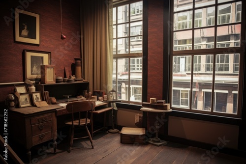Visiting the Anne Frank House in Amsterdam, Netherlands. photo