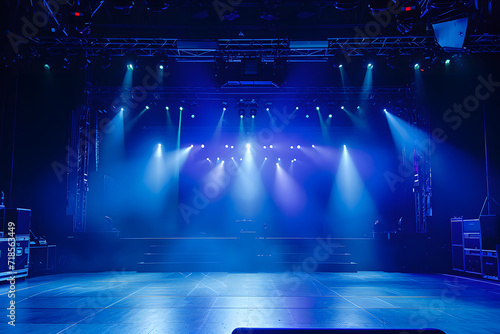 stage lighting effect in the dark with smoke and rays of light from the stage © Régis Cardoso