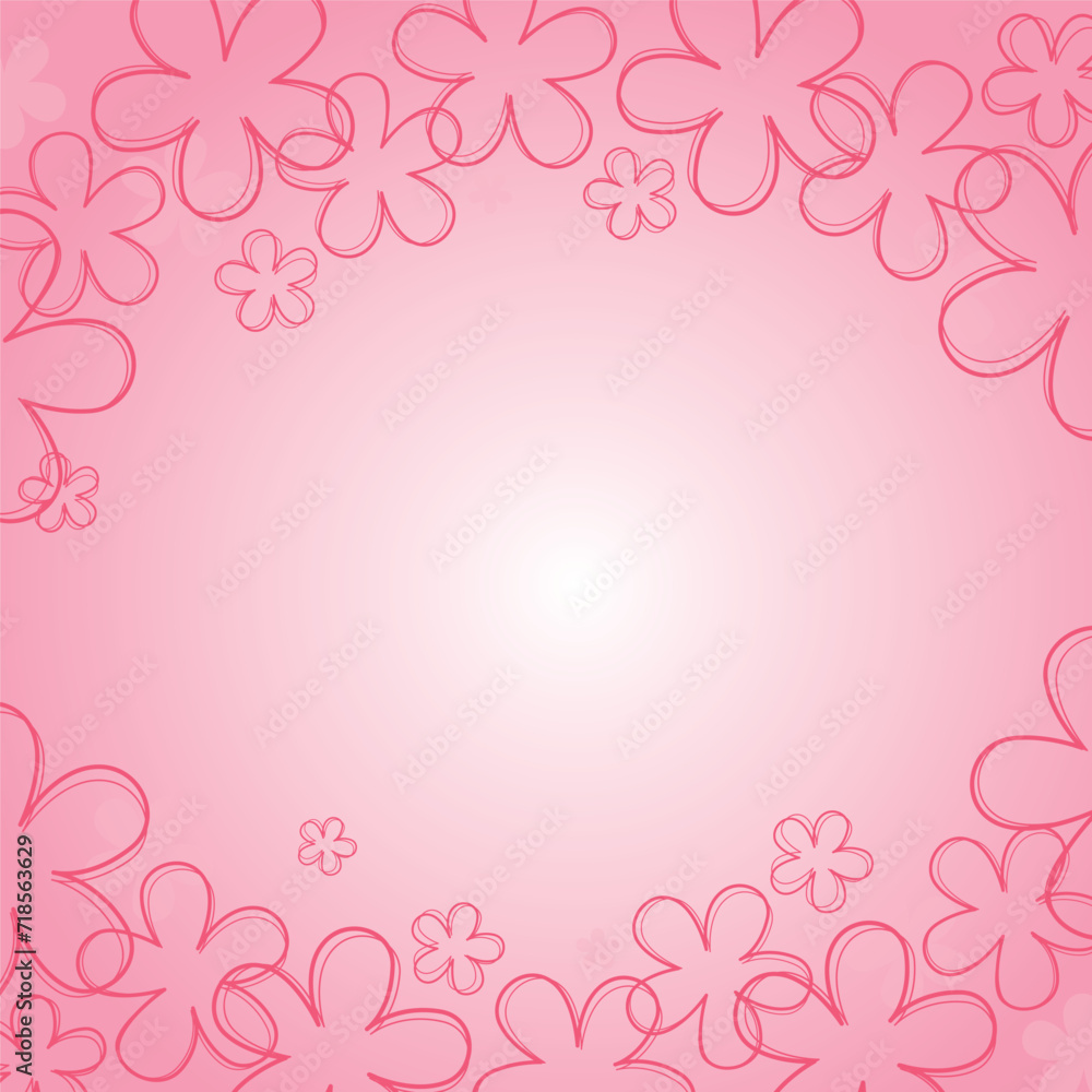 pink background with flowers pattern
