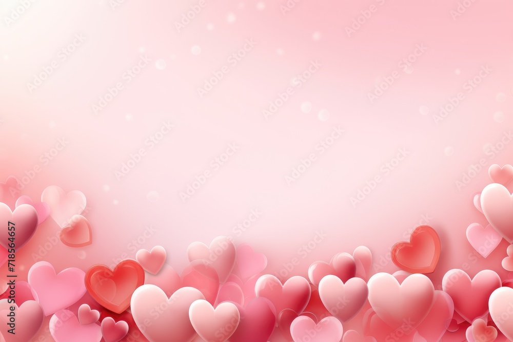 Cupid's Palette Pink and Red Hearts Creating a Romantic Border Cupid's Palette Pink and Red Hearts Creating a Romantic Border