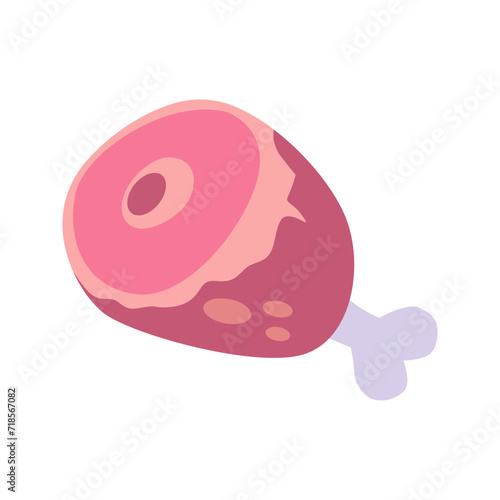 Chicken leg vector icon element illustration in cartoon style design