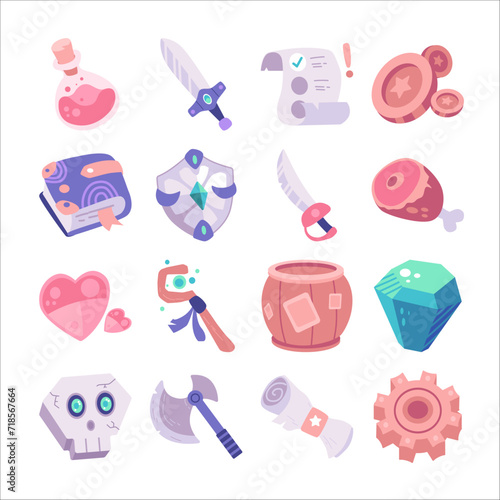 Game asset vector icon element illustration in cartoon style design