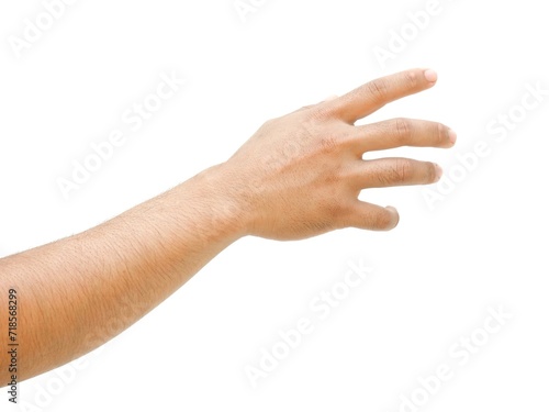 Men's hands making gestures like I'm about to grab something. or are about to help Isolated on white background.