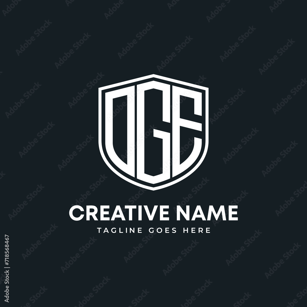 OGE creative letter shield logo design vector icon illustration OGE creative letter shield logo design vector icon illustration
