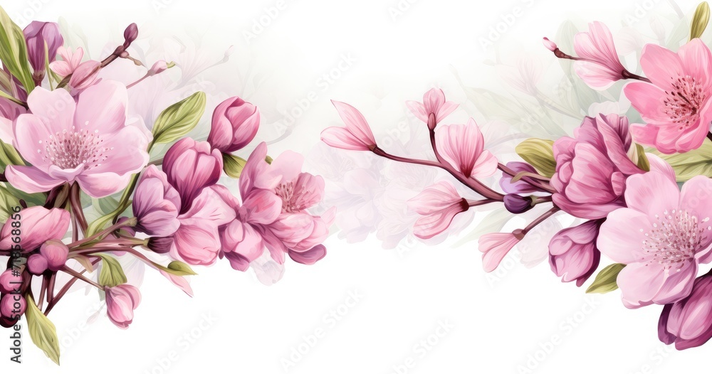 pink cherry blossom isolated