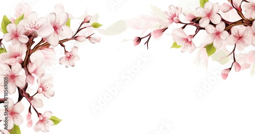 pink cherry blossom border