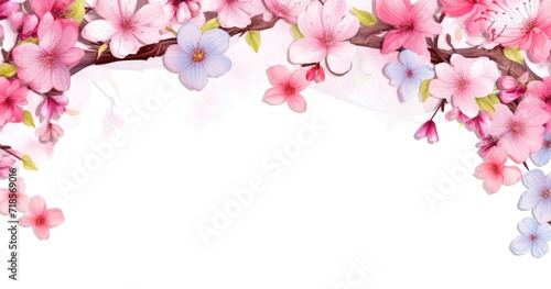 pink cherry blossom border © Renaldi
