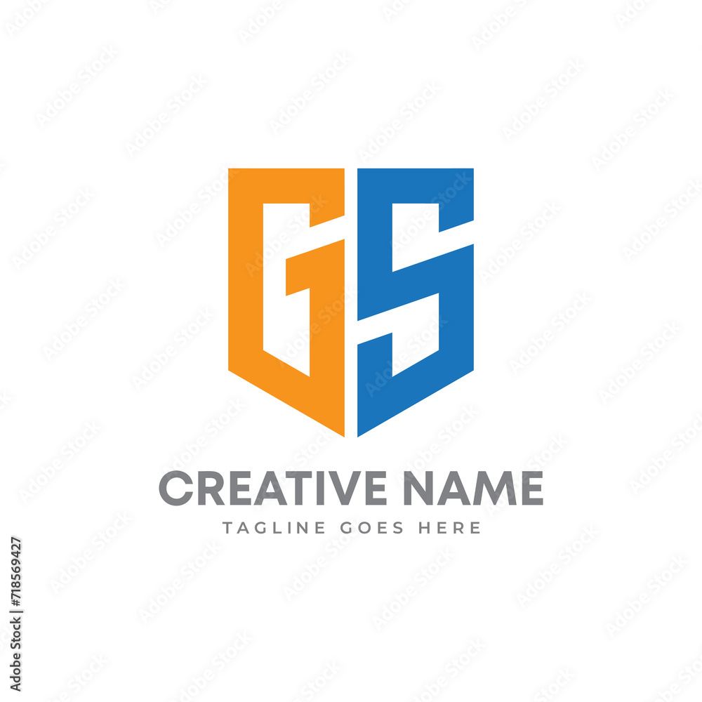 GS creative letter shield logo design vector icon illustration