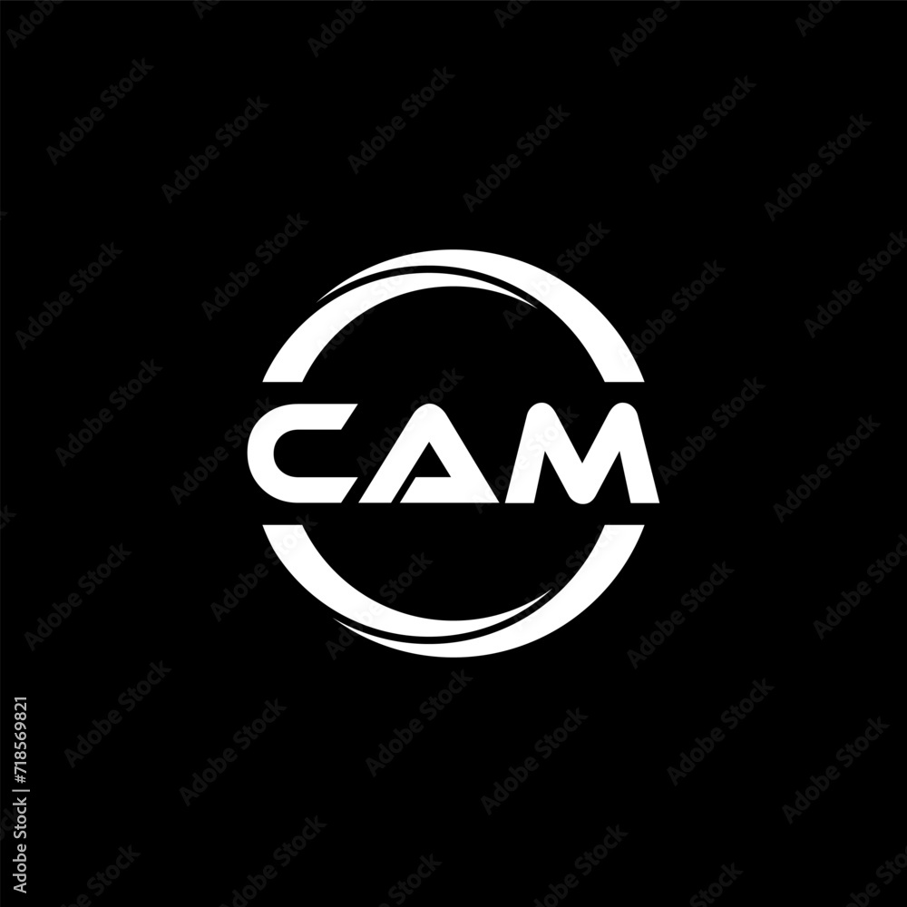 CAM letter logo design with black background in illustrator, cube logo ...