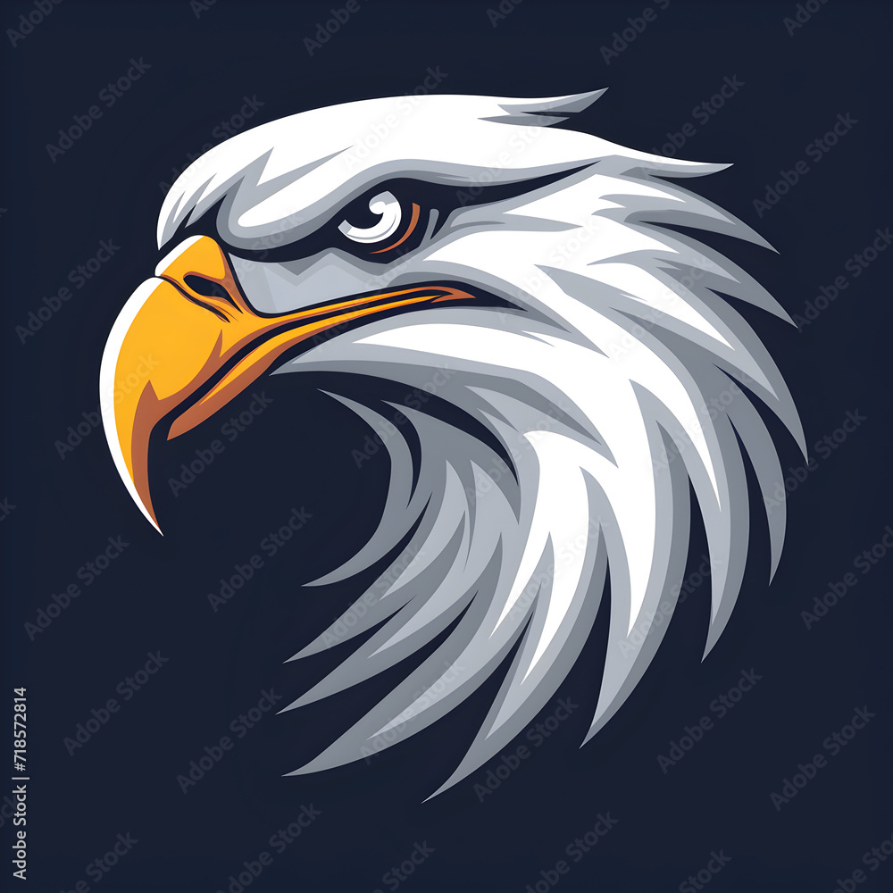 Fototapeta premium american bald eagle head illustration logo