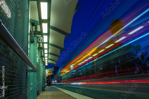Abstract Light Rail in Motion-City Transportation