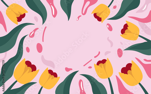 Abstract floral background poster. Good for fashion fabrics, postcards, email header, wallpaper, banner, events, covers, advertising, and more. Valentine's day, women's day, mother's day background. © TasaDigital