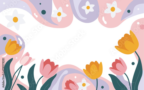 Abstract floral background poster. Good for fashion fabrics  postcards  email header  wallpaper  banner  events  covers  advertising  and more. Valentine s day  women s day  mother s day background.