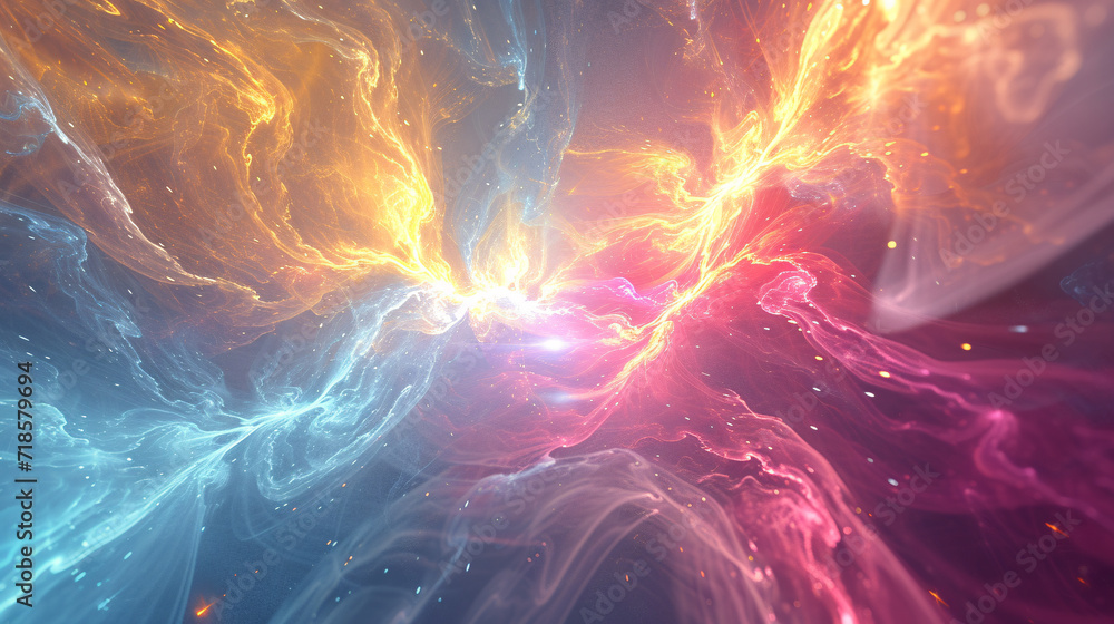 Obraz premium Dynamic Flow of Radiation Energy in 3D.