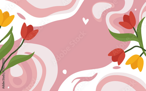 Abstract floral background poster. Good for fashion fabrics, postcards, email header, wallpaper, banner, events, covers, advertising, and more. Valentine's day, women's day, mother's day background.