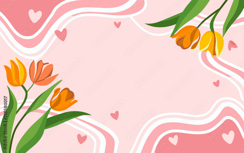 Abstract tulip background poster. Good for fashion fabrics, postcards, email header, wallpaper, banner, events, covers, advertising, and more. Valentine's day, women's day, mother's day background. Abstract tulip background poster. Good for fashion fabrics, postcards, email header, wallpaper, banner, events, covers, advertising, and more. Valentine's day, women's day, mother's day background.