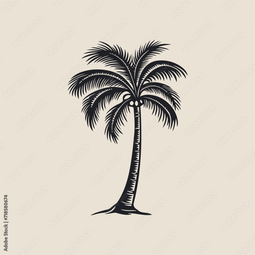 Palm tree logo design vector template