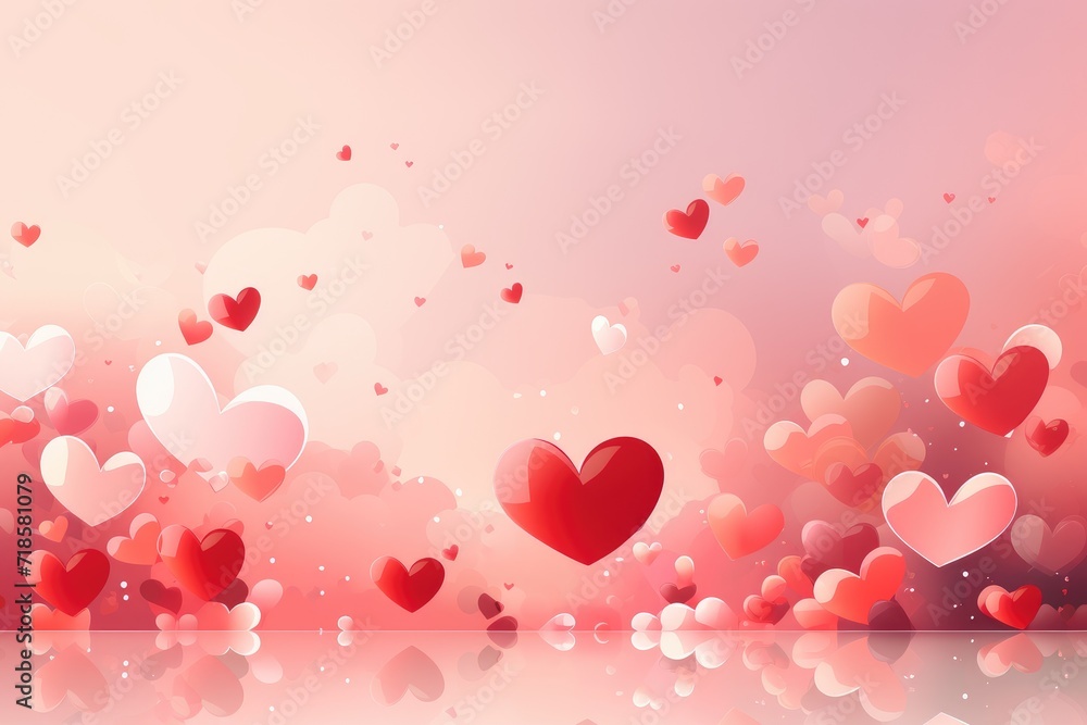 Enchanting Love Story Soft Pink Background with Floating Hearts Enchanting Love Story Soft Pink Background with Floating Hearts