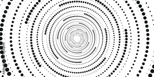 Set of two radial hypnotic spirals, on transparent background.