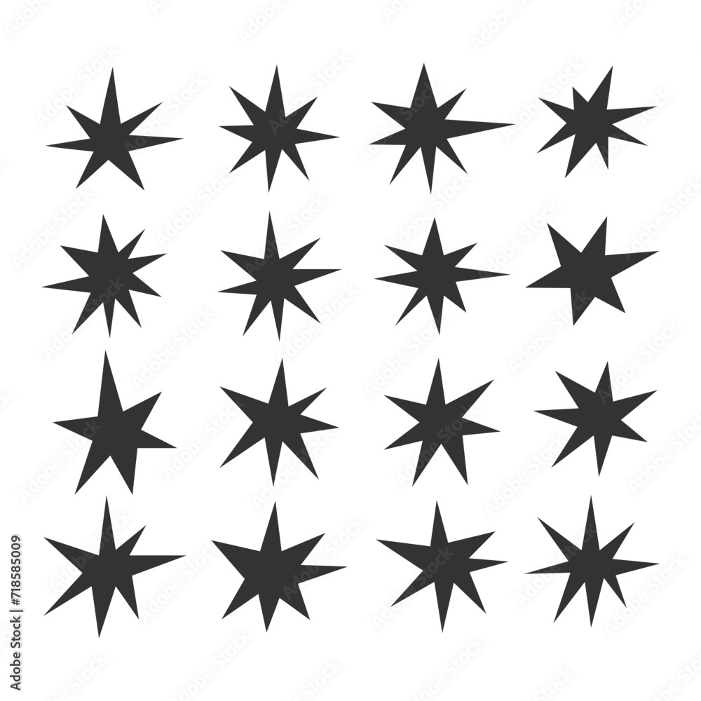 Set of comic star splash vector. Set of comic star splash vector.