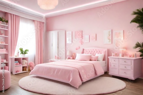 bedroom in pink color