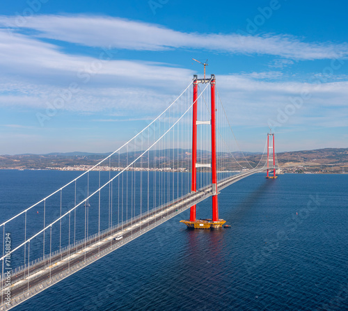 new bridge connecting two continents 1915 canakkale bridge (dardanelles bridge), Canakkale, Turkey photo