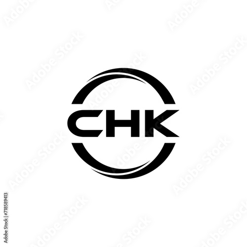 CHK letter logo design with white background in illustrator, cube logo, vector logo, modern alphabet font overlap style. calligraphy designs for logo, Poster, Invitation, etc.