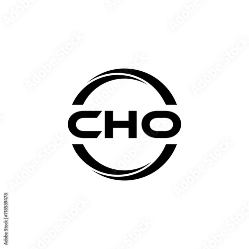 CHO letter logo design with white background in illustrator  cube logo  vector logo  modern alphabet font overlap style. calligraphy designs for logo  Poster  Invitation  etc.