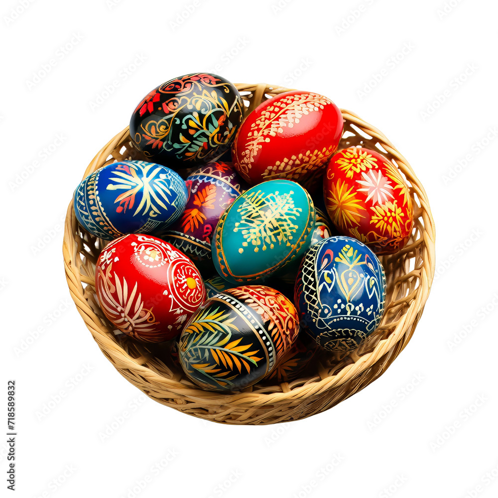 Fototapeta premium easter eggs in basket