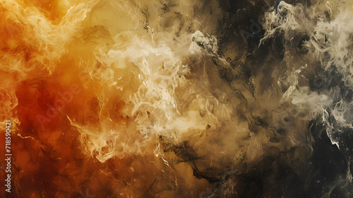 Orange and Black Background With Smoke © Daniel