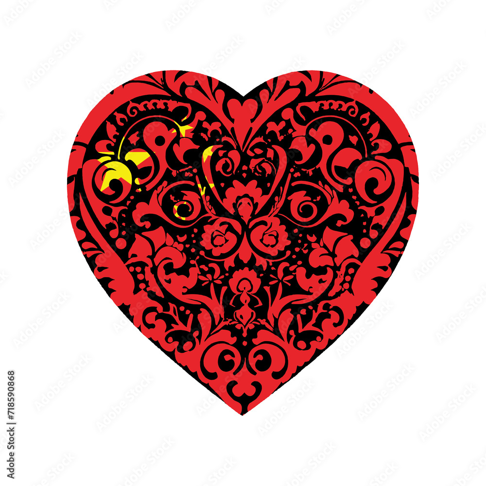 Heart symbol design National flag style Heart symbol design National flag style